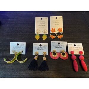 SugarFix Earring Lot By Baublebar‎ Hoop Tassel Dangle Lot New Lot of 6 Pairs